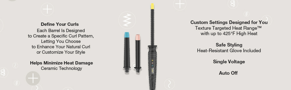 curling wand parwin pro beauty, 5 in 1 curling wand set, xtava curling wand