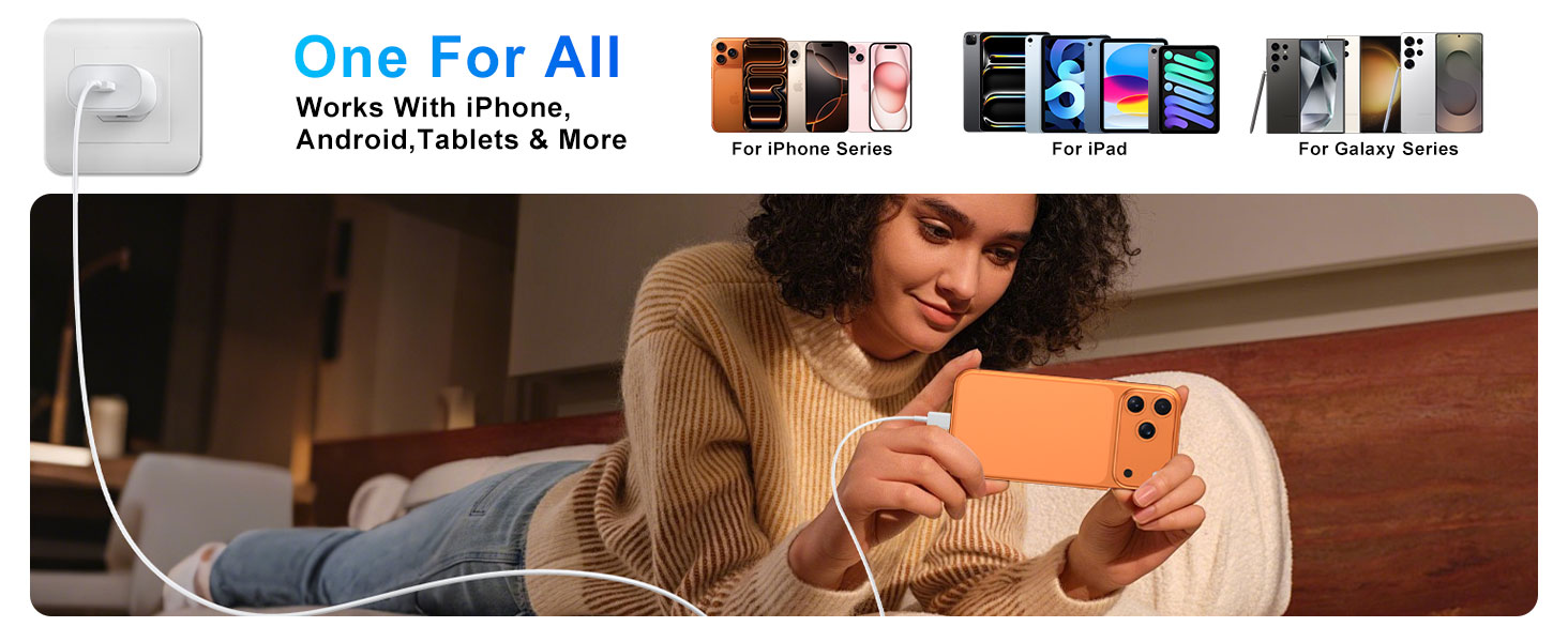 30w 40w iphone 17 16 15 charger fast charging block 10 ft long iphone usb c charger cord