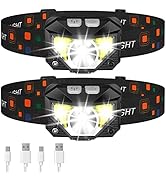 Headlamp Flashlight, LHKNL 1200 Lumen Ultra-Light Bright LED Rechargeable Headlight with White Re...