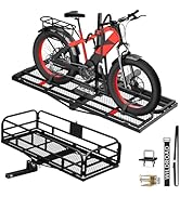 Wildroad Hitch Cargo Carrier with Bike Rack 60" x 24" x 14" Folding Trailer Hitch Cargo Carrier 5...