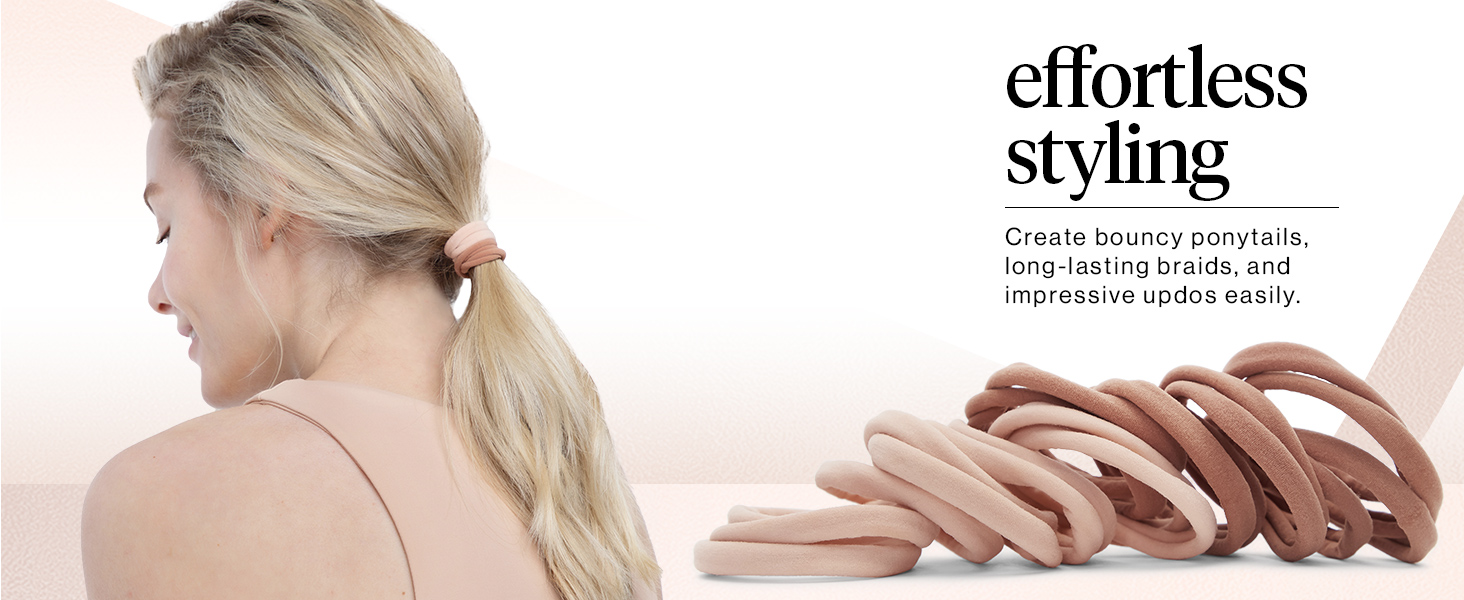 woman girl beuty kit mom little hair tie no crease thin rubber band big no breakage pony tails