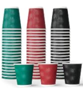 MUCHII [120 PACK] 8 OZ Paper Coffee Cups, Multicolor Disposable Coffee Cups