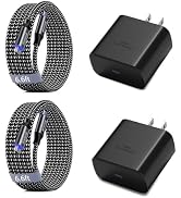 iPhone 17 Pro Max Charger Fast Charging, 2 Pack 45W USB C Super Fast Charger Block &amp;6.6FT Long Ty...