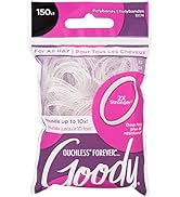 Goody Ouchless Womens Polyband Elastic Hair Tie - 150 Count, Clear - Fine Hair - Hair Accessories...