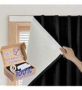 Sovtfides Peel &amp; Stick Blackout Panel - Thermal Insulated Window Cover for Patio Glass Door(W35 x...