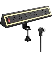 Desk Clamp Power Strip with Nightlight, 40W Fast Charging, 6FT Extension Cord, 4x20W USB-C &amp; 2 US...