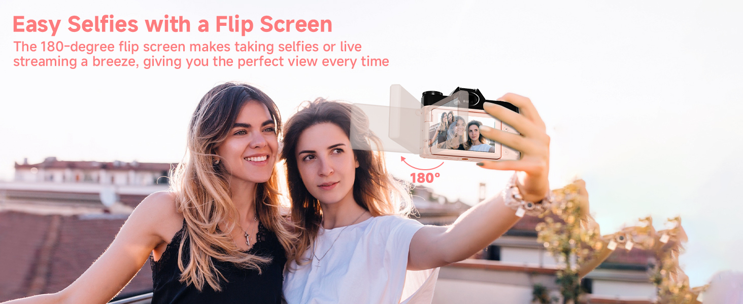 Flip Screen,4k camera for video recording,4k digital camera,point and shoot camera portable camera