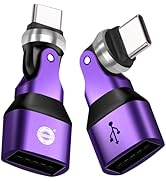 EndlesShine USB C to USB A Adapter 2 Pack 180° L-Type &amp; 360° Rotating USB 2.0 480MBPS OTG Port Re...