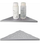 WELLUP Brushed Nickel 10’’ Corner Shower Shelf Bathroom Shower Shelves, 2 Pack Triangular 304 Sta...