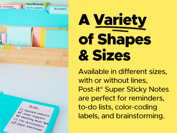 a variety of shapes &amp; sizes