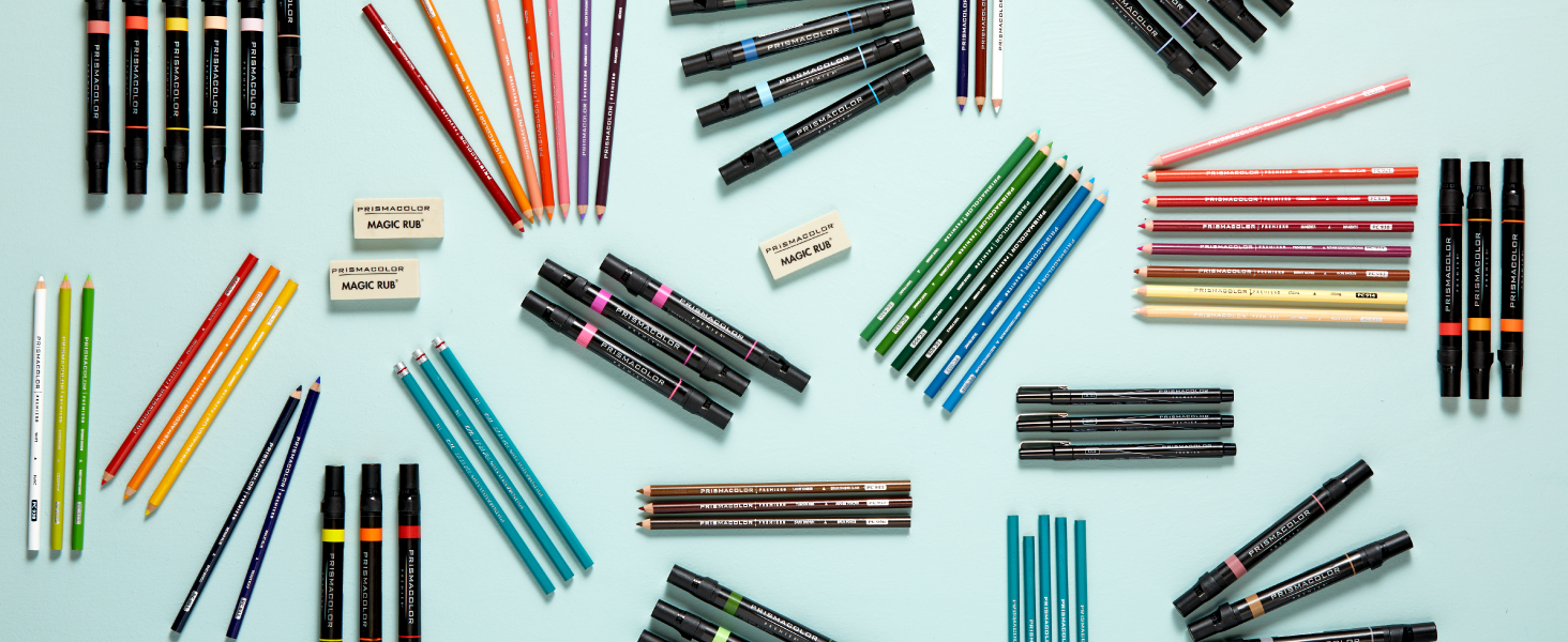 dual tip markers wooden colored pencils eraser magic rub fine line pens toolbox assortment graphite