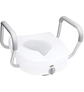 Carex Health Brands E-Z Lock Raised Toilet Seat with Removable or Adjustable Handles, 5