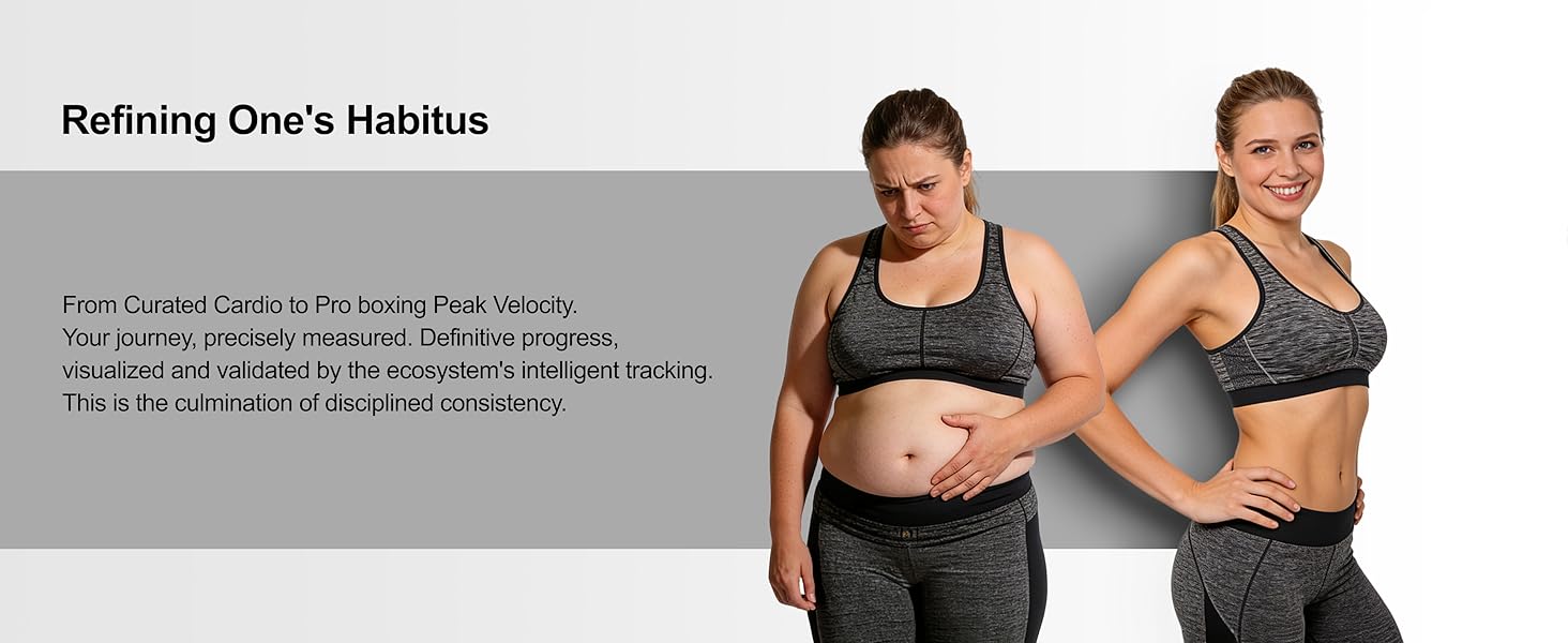 Fitness transformation and habit refinement through the multifun smart ecosystem and data tracking.