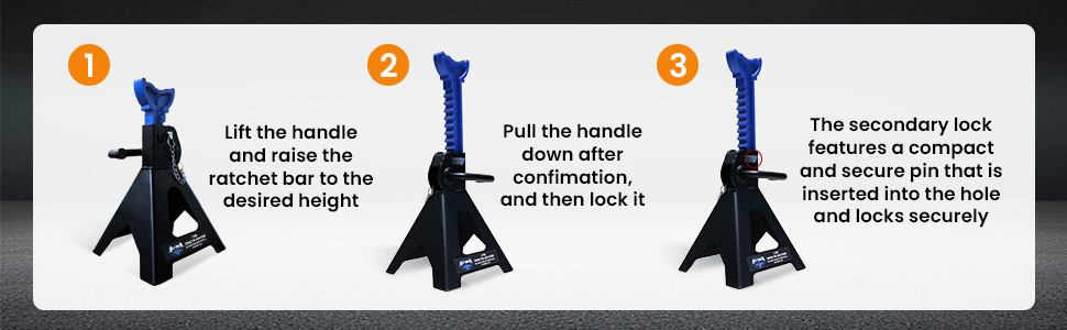 3 Ton Jack Stands 6,000 lb Capacity Car Lifting Stand 1 Pair Car Jack,Fit Use for Cars Automotive