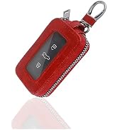 Turcee Car Key Cover,Leather Key Fob Case with Keychain &amp; Carabiner,Universal Smart Key Fob Holde...