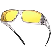 Vepiant Wrap Around Sunglasses, Polarized Lens Wear Over Prescription Glasses, Fit Over Regular G...