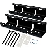 Under Desk Cable Management Tray 2 Pieces Steel Under Desk Wires Organizer Power Strip Management...