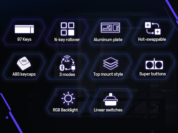 Mechanical Keyboard Hot-Swappable Kailh Switches RGB Backlight Programmable Windows Android 
