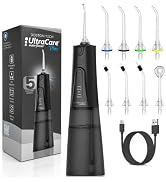 Aquapik UltraCare Plus Water Flosser for Teeth, Cordless Water Pick with 8 Tips, 5 Modes, 300ML T...