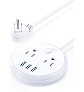 Cruise Essentials Power Strip with USB by KOOSLA, No Surge Protection - Small Nightstand Power St...
