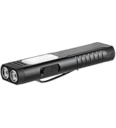 Annteneo Rechargeable EDC Flashlight with Sound Beeper, Portable Flat Pocket Flashlights, Small M...