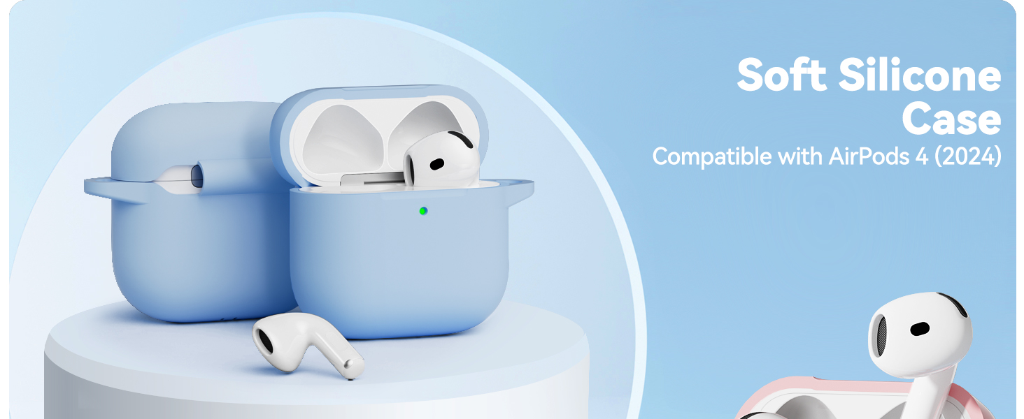 for AirPods 4 Case Cover 2024 with Cleaner Kit