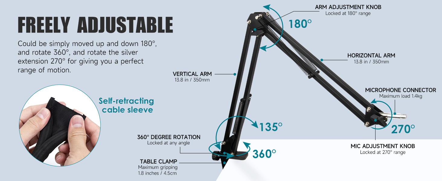 Shure sm7db accessories, Boom Arm for Shure sm7db microphone