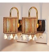 L LOHAS LED Night Lights Plug into Wall, 2 Pack Boho Fabric Cylinder Night Light with Tassel, Dus...