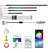 Ambient Lighting Car Led Lights Interior with APP, USB Powered Acrylic Neon Flexible Strip Fiber ...