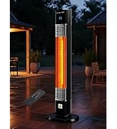 Uthfy Electric Outdoor Patio Heater,1500W Infrared Heater with 24H Timer, Remote, Waterproof, Qui...