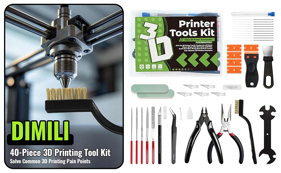 40-Pcs Professional 3D Printing Tool Kit with Multi-functional Screwdrivers