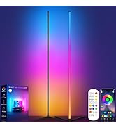 Tyute Corner Floor Lamp, RGB LED Corner Lamp with Music Sync, Smart App and Remote Control Color ...