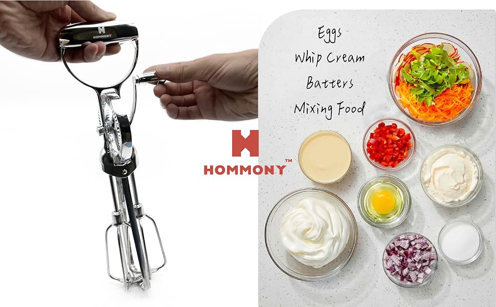 hommony Manual Hand Operated egg beater