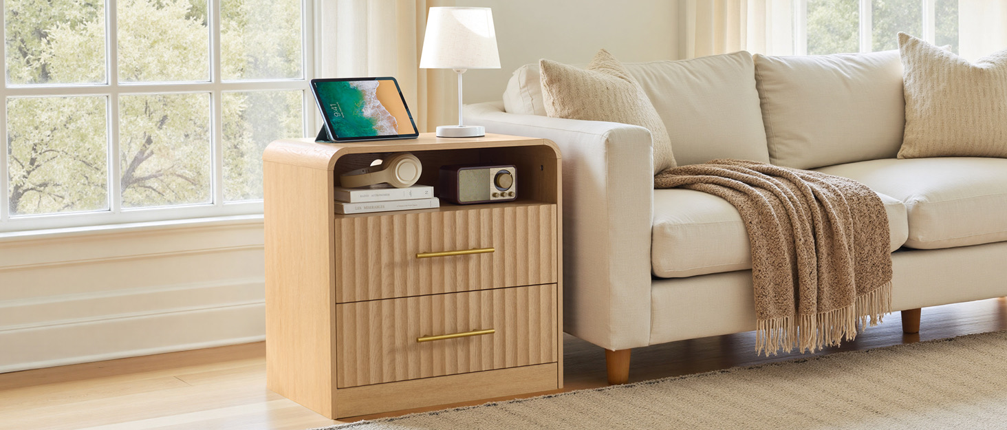light wood nightstand set of 2