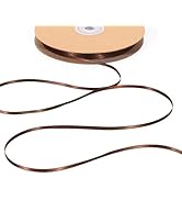 LaRibbons Brown Satin Ribbon 1/8 Inch 100 Yards Thin Luxury Double Faced Firar Brown Silk Ribbon ...