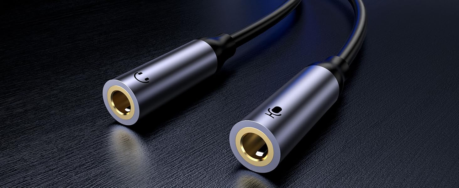 USB to Headphone Jack and Mic Jack Adapter