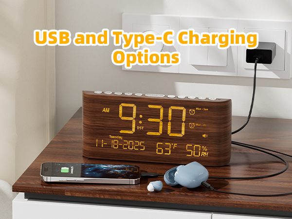 alarm clock with charging port