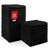 HOMEXCEL Black Washcloths 24 Pack, Highly Absorbent and Soft Microfiber Face Towel, Makeup Remove...