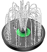 Yzert Solar Fountain Full Glass Panel No Battery, 3.5W Solar Bird Bath Fountains with 4 Fixed Rod...