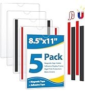 VAIIGO Magnetic Sign Holder 8.5 x 11 Wall Sign Holder 5Pack, Rigid Plastic Door Sign Holder Magne...