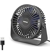 TriPole USB Desk Fan 4.5 Inches Portable Mini Fan Powerful 3 Speeds Wind Personal Desktop Fan wit...