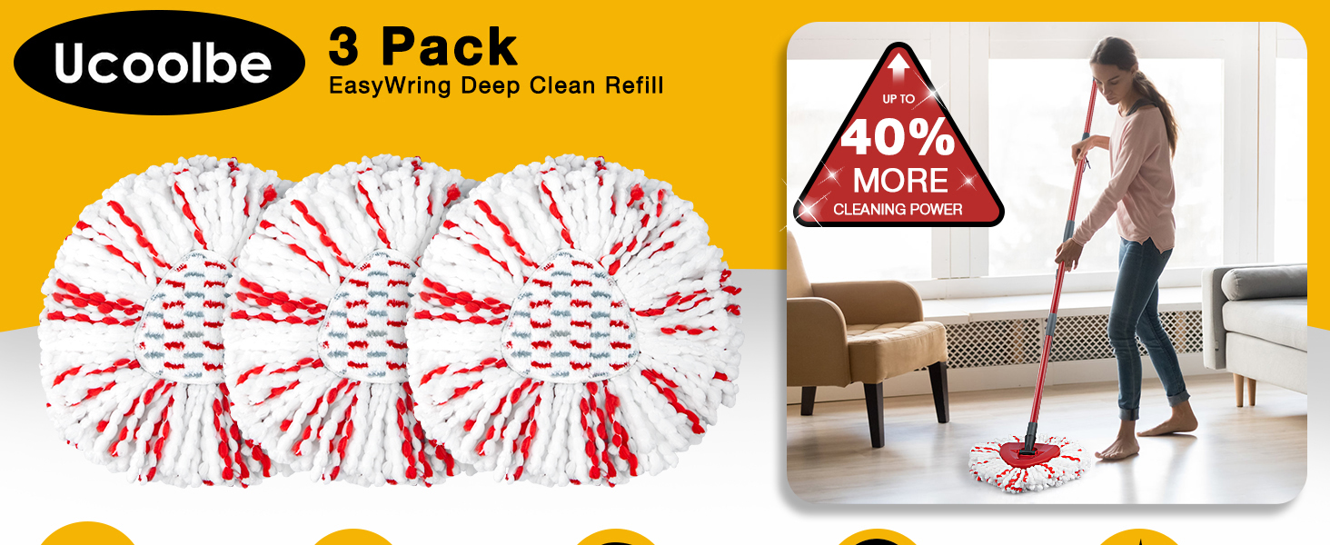 3 Pack EasyWring Deep Clean Refill