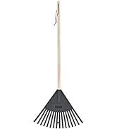 Superio Kids Rake with Hardwood Handle, Durable Plastic Head to Sweep Leaves in Lawn and Tidying ...