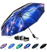G4Free 42 Inch Windproof Travel Compact Umbrella for Rain &amp; Sun, Double Canopy Umbrella with Refl...