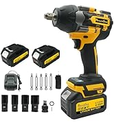 Rhovixster 1/2 Impact Gun,Cordless Impact Wrench Set,1/2 Torque Impact,Brushless Motor High Torqu...