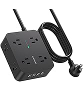Power Strip Surge Protector, 5 Ft Exetnsion Cord with Multiple Outlets, Outlet Extender with 4 US...