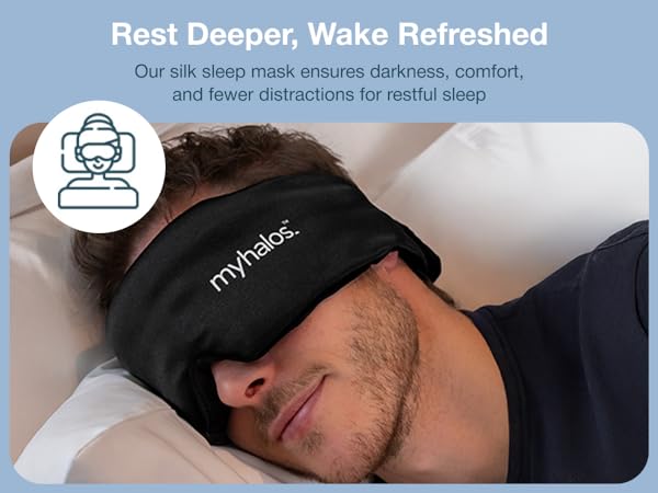 Blackout Sleep Mask for Men Women Silk Sleeping Mask
