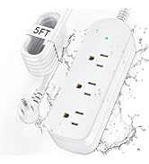Outdoor Power Strip Weatherproof, IPX6 Waterproof Surge Protector with 3 Wide Outlets, 1625W/13A,...