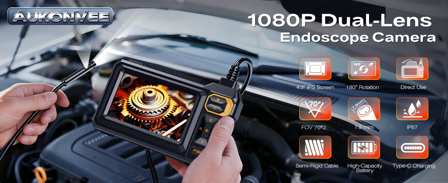 endoscope camera with light