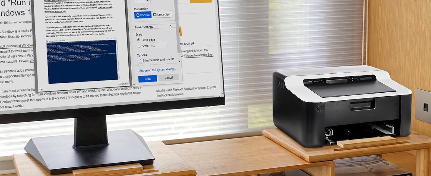 ROCDEER Adjustable Monitor Stand Riser in Bamboo